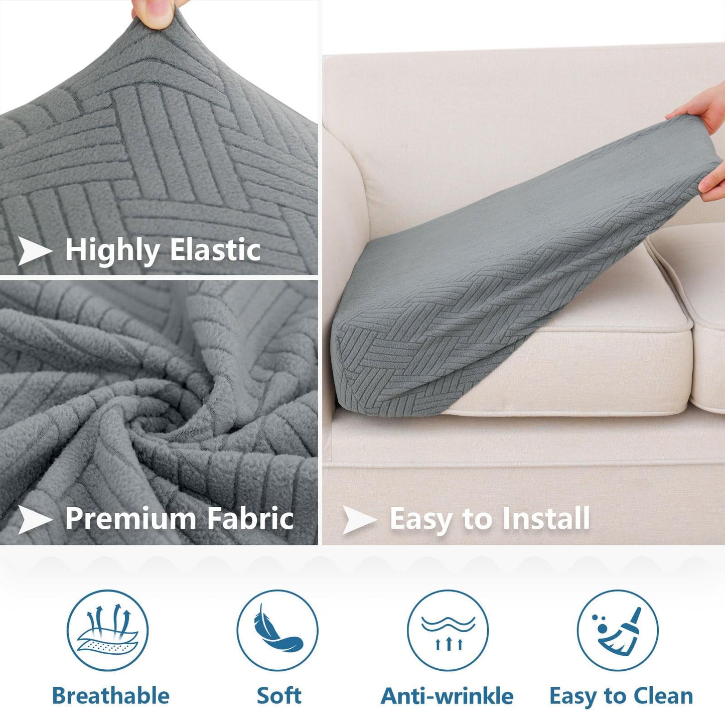 Smiry Waterproof Sofa Seat Cushion Covers