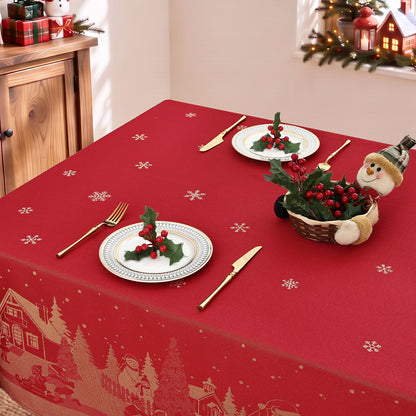 decorUhome Christmas Jacquard Rectangle Tablecloth
