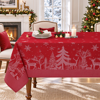 decorUhome Christmas Jacquard Rectangle Tablecloth