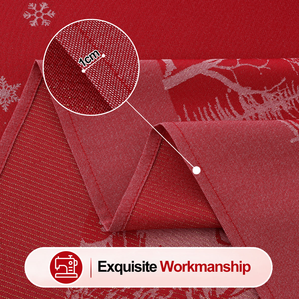 decorUhome Christmas Jacquard Rectangle Tablecloth