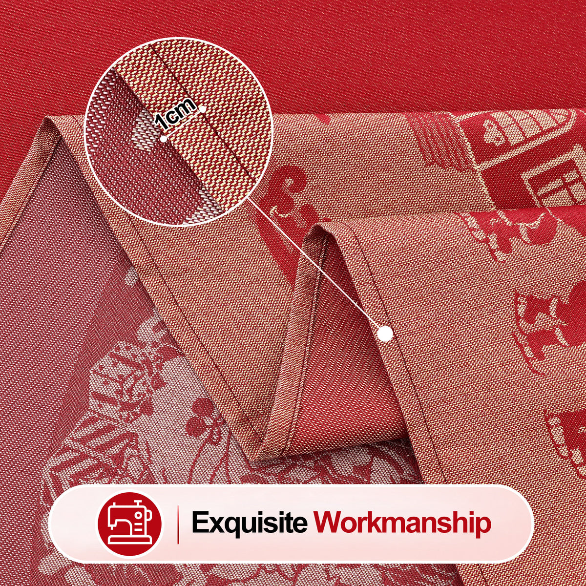 decorUhome Christmas Jacquard Rectangle Tablecloth