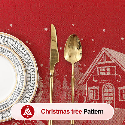 decorUhome Christmas Jacquard Rectangle Tablecloth