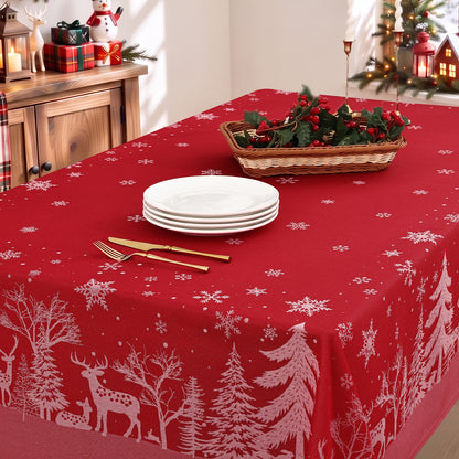 decorUhome Christmas Jacquard Rectangle Tablecloth