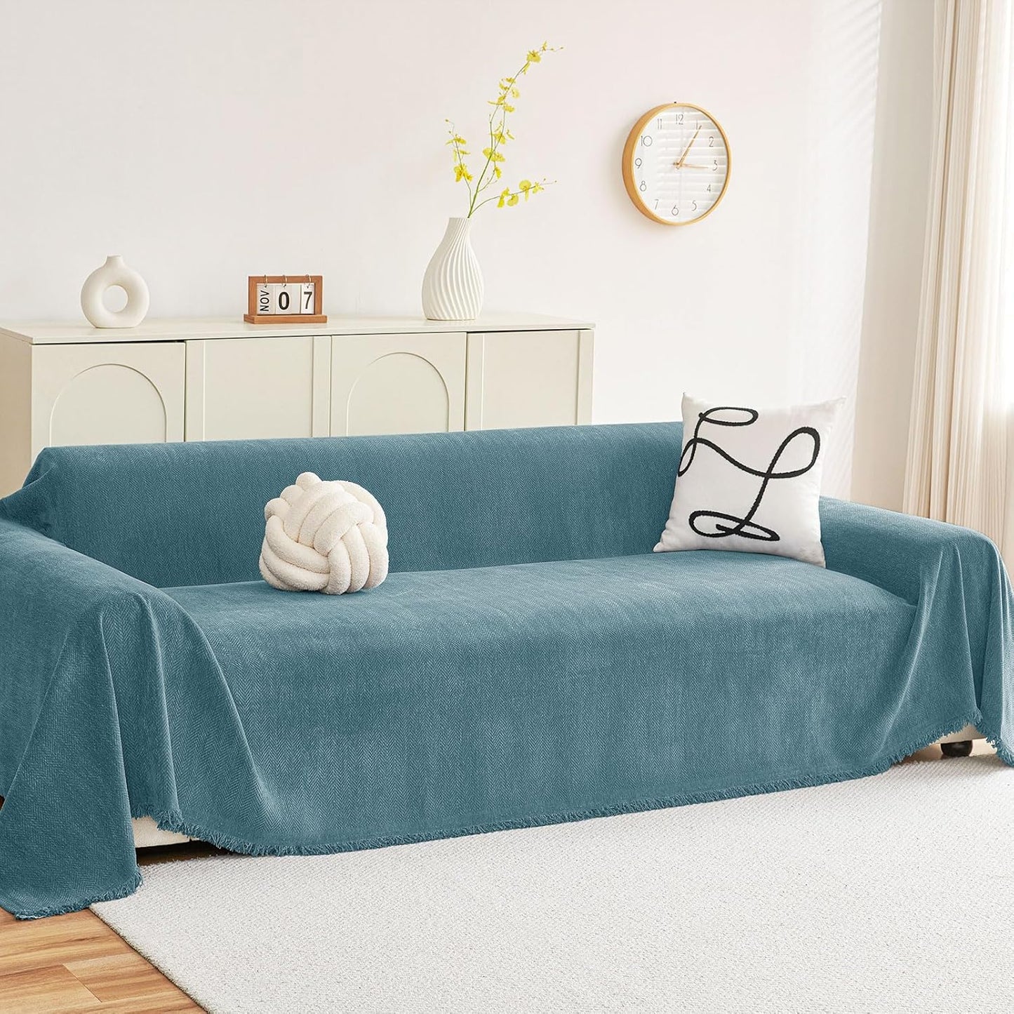 decorUhome Sofa cover for 3-Cushion Couch