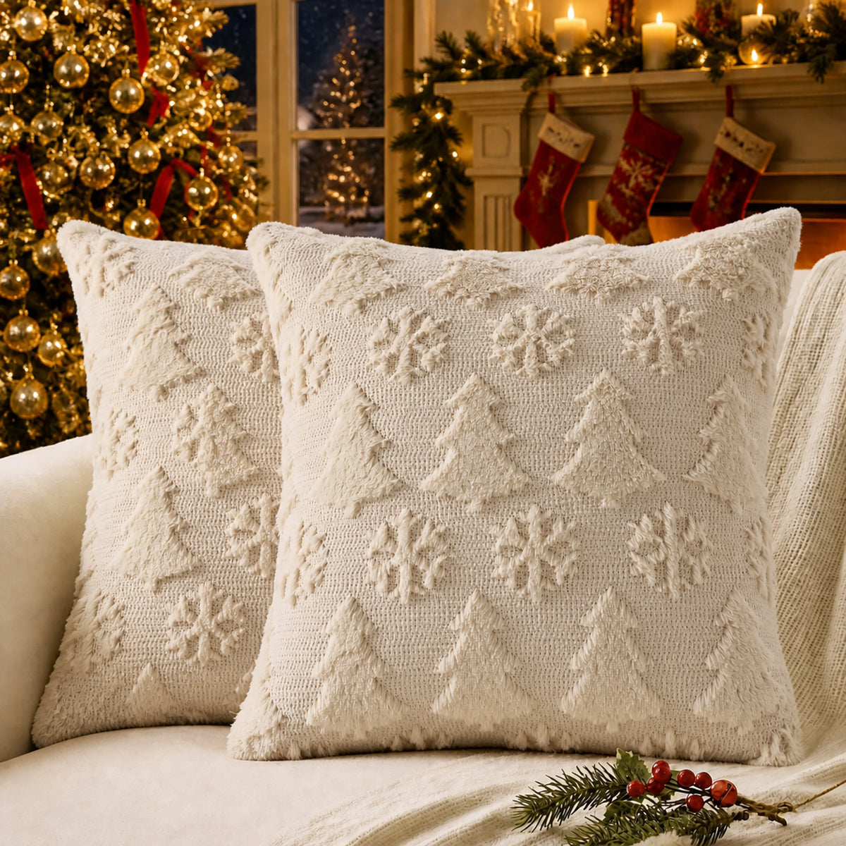 decorUhome Christmas Throw Pillow Covers