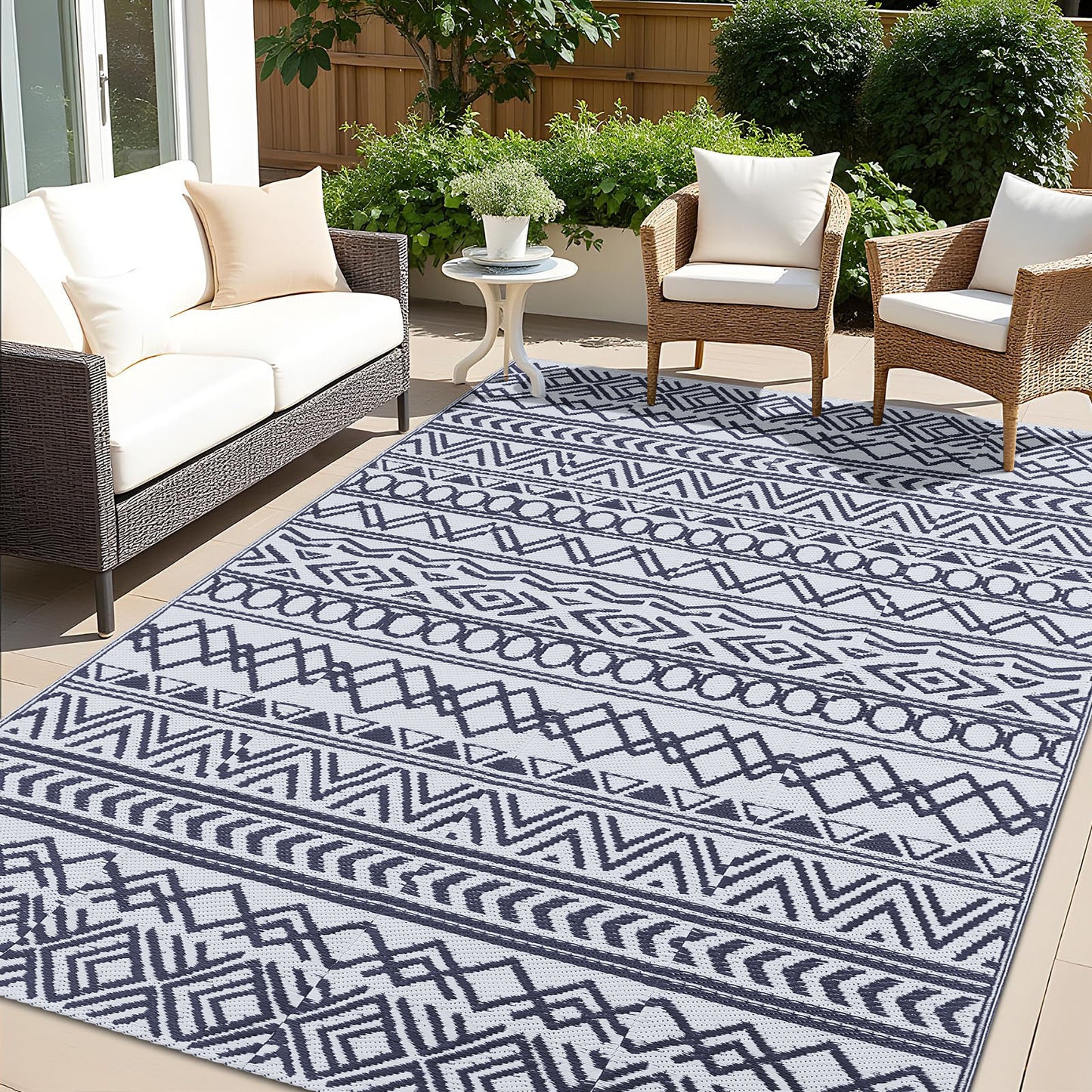 Smiry Geometric Outdoor Rugs 5x8