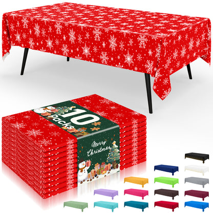 decorUhome Disposable Halloween Tablecloth - 6 Pack, Christmas Snowflake
