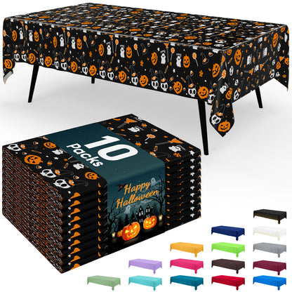 decorUhome Disposable Halloween Tablecloth - 6 Pack, Pumpkin Skull