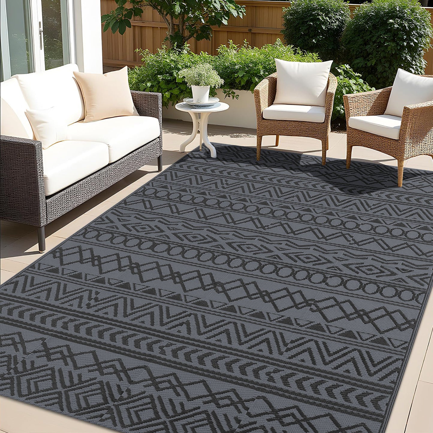 Smiry Geometric Outdoor Rugs 5x8