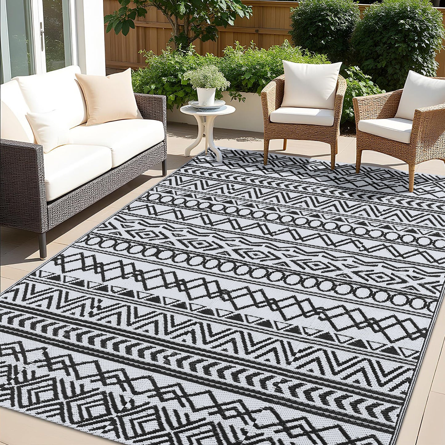Smiry Geometric Outdoor Rugs 5x8