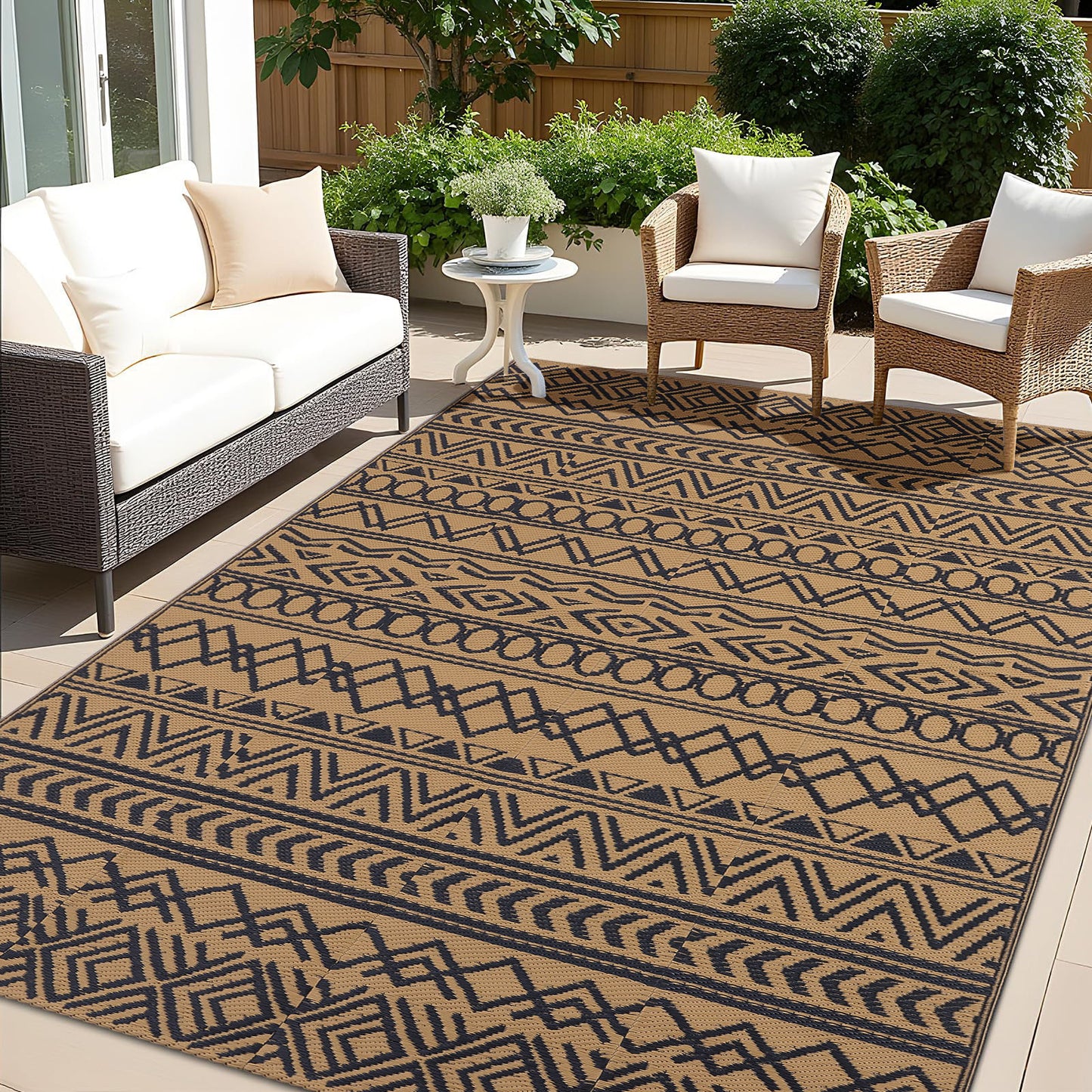 Smiry Geometric Outdoor Rugs 5x8