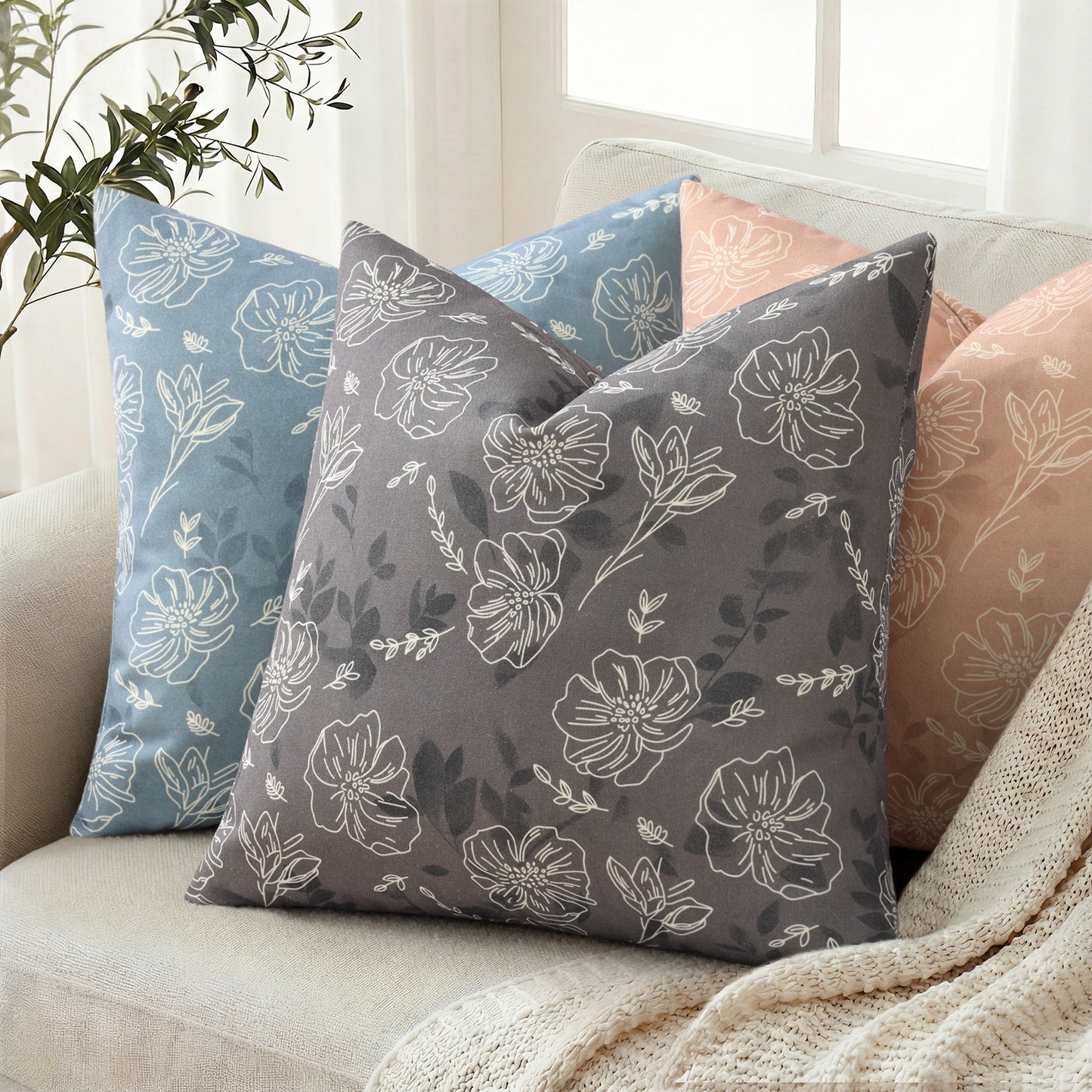 decorUhome Throw Pillow Covers 18x18 inch Decorative Pillow Covers for Couch