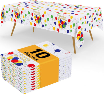 decorUhome Disposable Halloween Tablecloth - 6 Pack, Colorful Balloons
