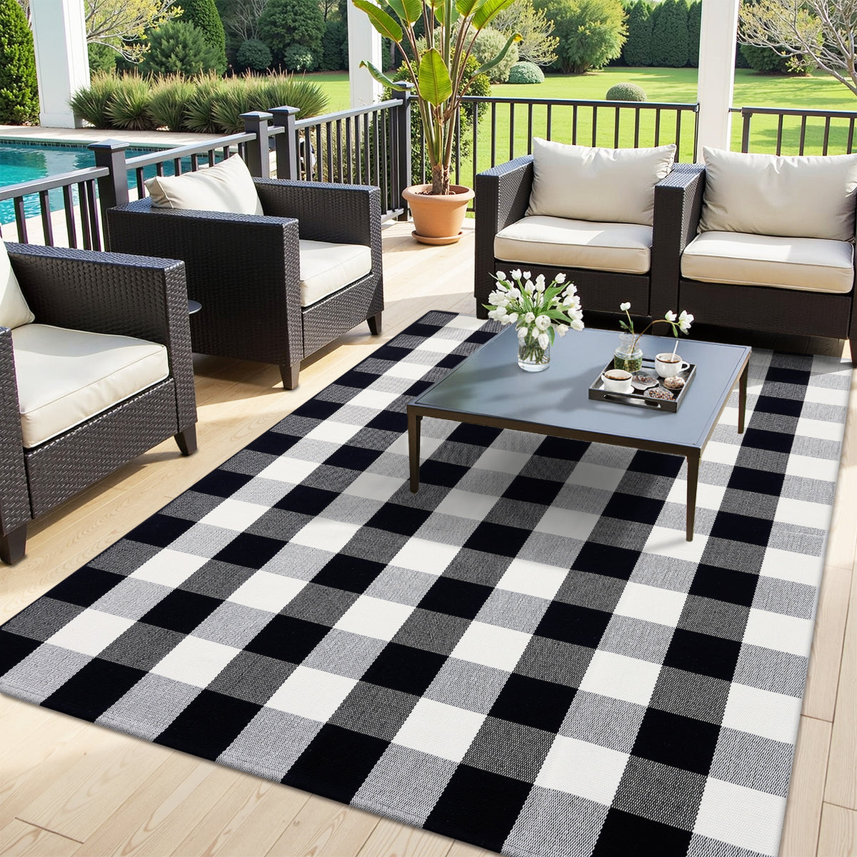 Buganda Buffalo Plaid Area Rug