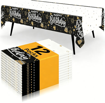 decorUhome Disposable Halloween Tablecloth - 6 Pack, Happy Birthday