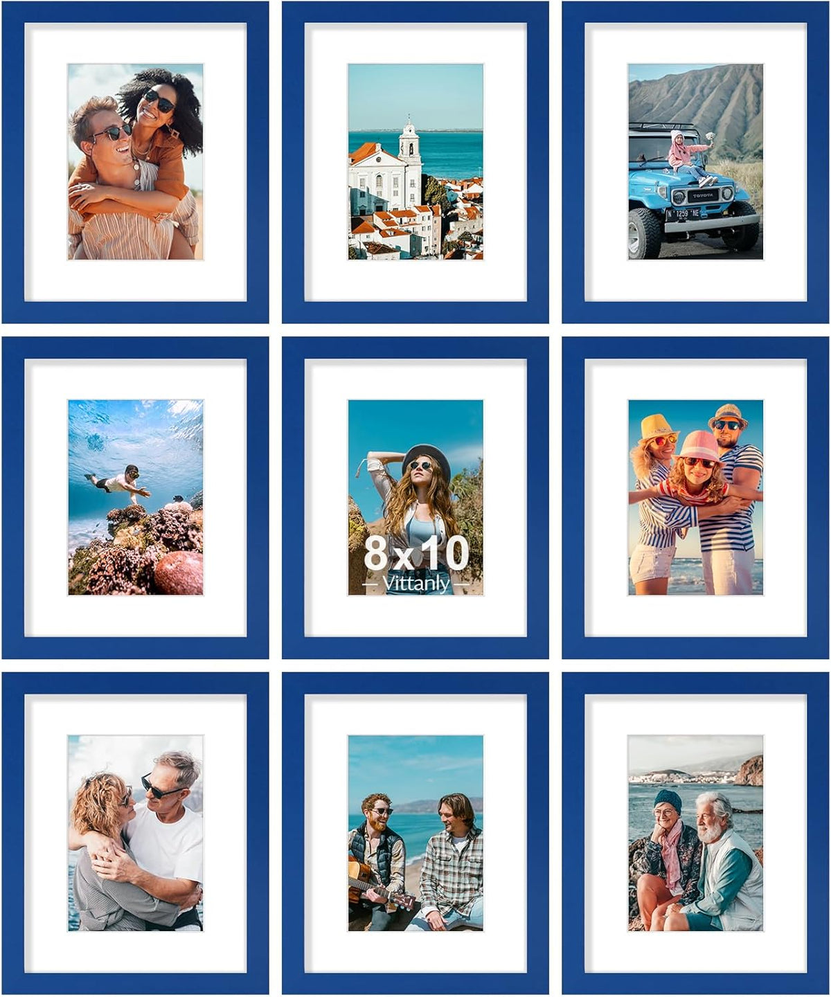 decorUhome 8x10 Black Picture Frame Set of 9