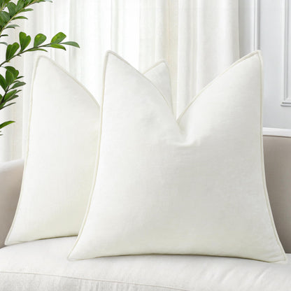 decorUhome Decorative Soft Neutral Chenille Pillow Covers