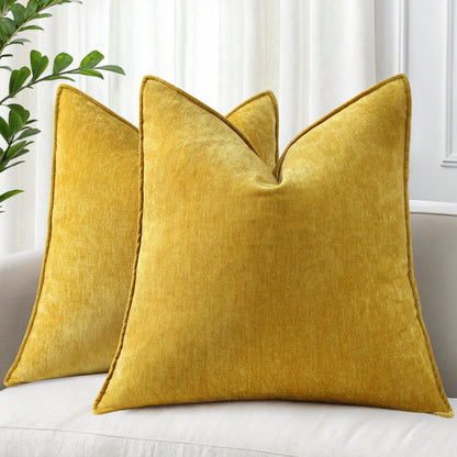 decorUhome Decorative Soft Neutral Chenille Pillow Covers