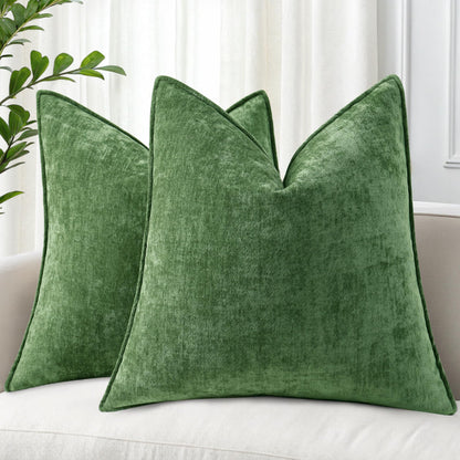 decorUhome Decorative Soft Neutral Chenille Pillow Covers