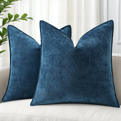 decorUhome Decorative Soft Neutral Chenille Pillow Covers