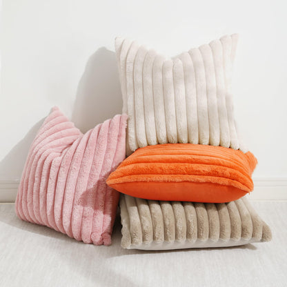 decorUhome Pack of 2 Faux Fur Plush Throw Pillow Covers