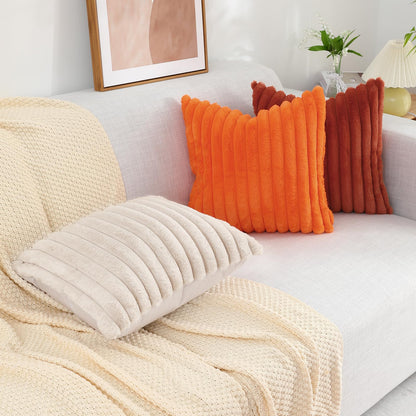 decorUhome Pack of 2 Faux Fur Plush Throw Pillow Covers