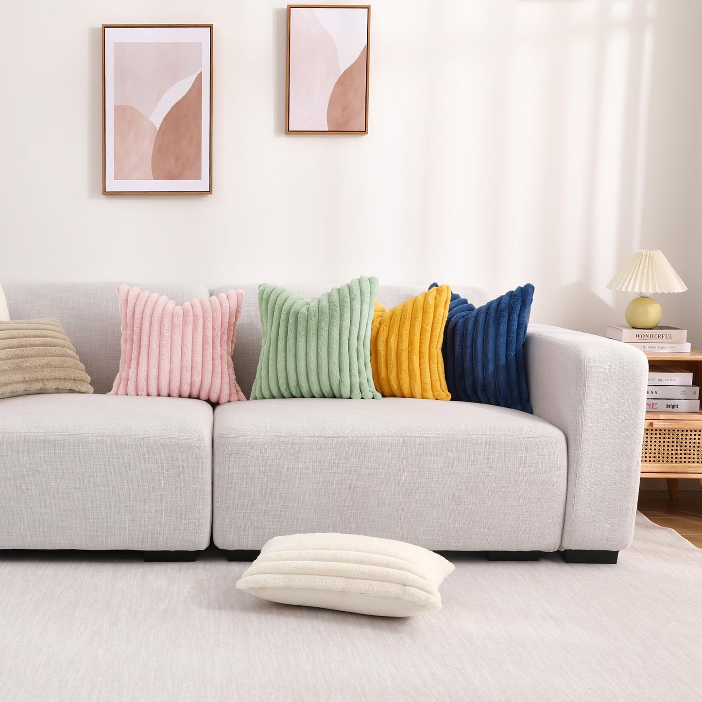 decorUhome Pack of 2 Faux Fur Plush Throw Pillow Covers
