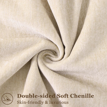 decorUhome Decorative Soft Neutral Chenille Pillow Covers