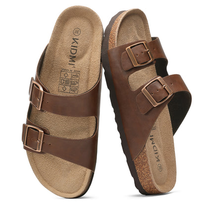 KIDMI Women's Cork Footbed Casual Summer Sandals with Mild Arch Support