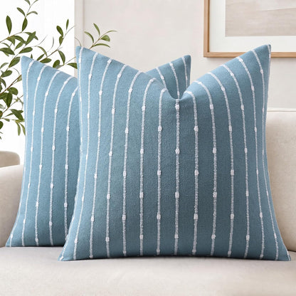 decorUhome Pack of 2 Decorative Jacquard Boucle Throw Pillow Covers