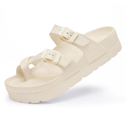 Goosecret Women's Platform Sandals with Arch Support Comfortable Foam Slides Summer Beach Sandals with Adjustable Buckle