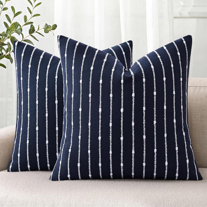decorUhome Pack of 2 Decorative Jacquard Boucle Throw Pillow Covers