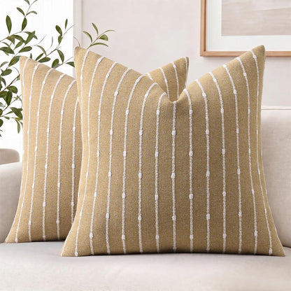 decorUhome Pack of 2 Decorative Jacquard Boucle Throw Pillow Covers