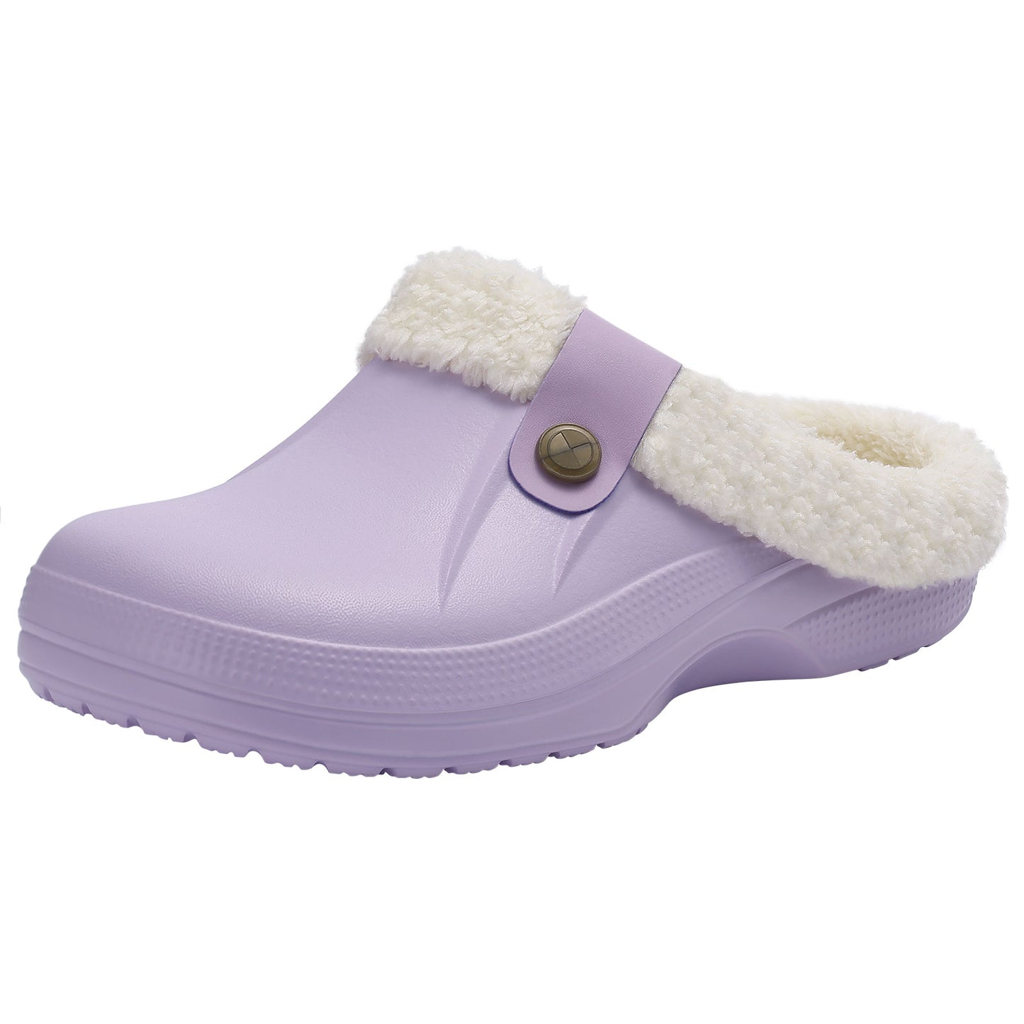 Crestar Classic Waterproof Fur Lined Clogs Shoes, Cozy Winter Fuzzy Slippers for Women Men Indoor Outdoor