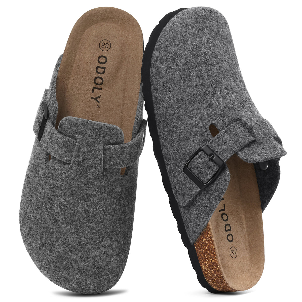 ODOLY Genuine Suede Clogs for Women Men Comfort Cork Footbed Potato Shoes