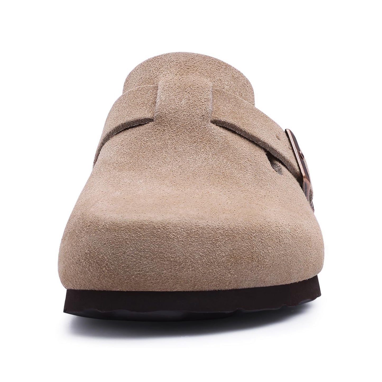 Crestar Cork Footbed Sandals for Womens, Suede Women's Clogs Shoes with Arch Support and Adjustable Buckle