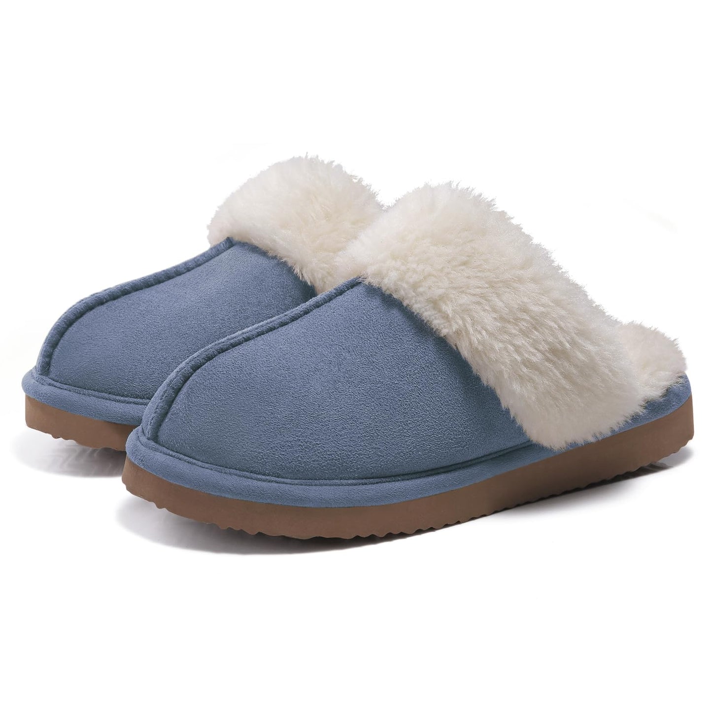 Crestar Women's Fuzzy Slippers with Memory Foam, Winter Warm Slip on House Shoes Indoor and Outdoor,