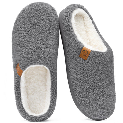 Litfun Memory Foam Fuzzy Slippers for Women Curly Fleece House Shoes Cozy Warm Indoor Slippers
