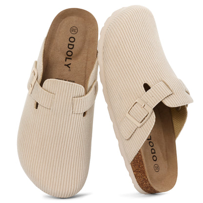 ODOLY Genuine Suede Clogs for Women Men Comfort Cork Footbed Potato Shoes