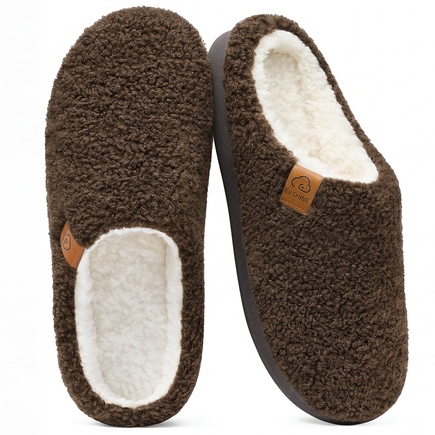 Litfun Memory Foam Fuzzy Slippers for Women Curly Fleece House Shoes Cozy Warm Indoor Slippers