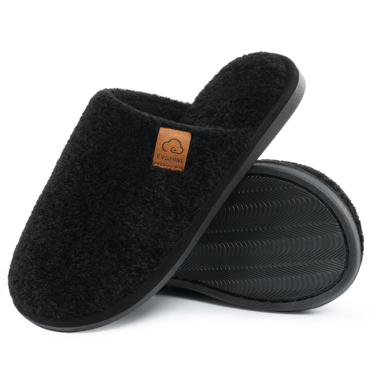 Comwarm Fuzzy Slippers for Women, Cozy Warm Winter Memory Foam Slip On House Shoes for Indoor and Outdoor, Light Brown
