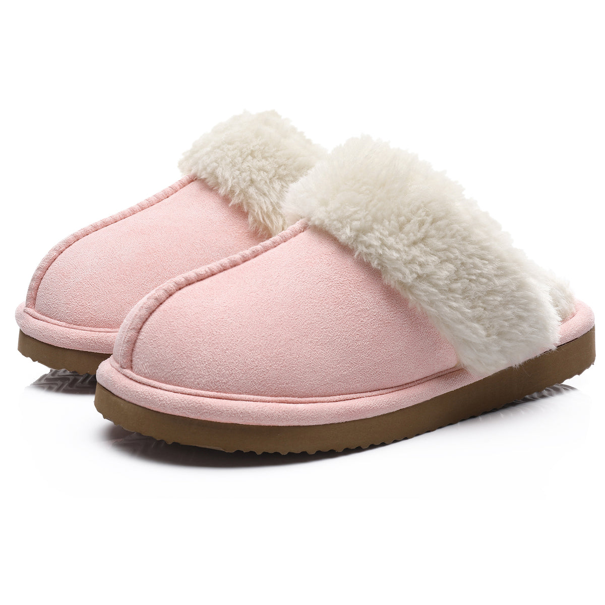 Smile Popcorn Women's Fuzzy Slippers Memory Foam House Slippers for Women Warm Winter House Shoes