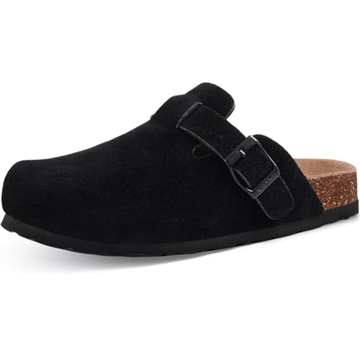 Smile Popcorn Suede Clogs for Women Men, Cork Footbed Sandals Leather Mules Arch Support Potato Shoes