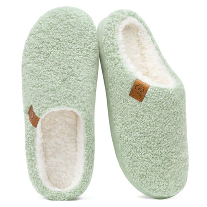Litfun Memory Foam Fuzzy Slippers for Women Curly Fleece House Shoes Cozy Warm Indoor Slippers