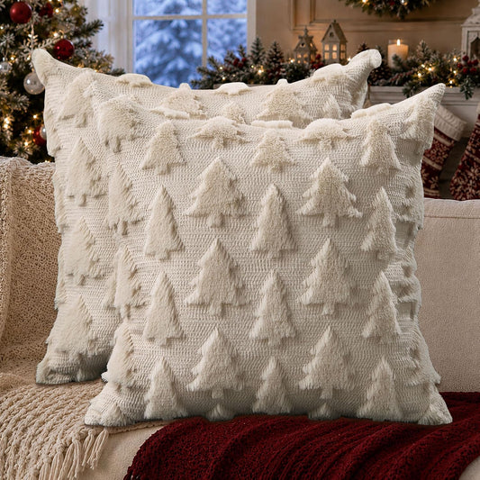 Smile Bee 18x18  Christmas Tree Throw Pillow Covers Set of 2