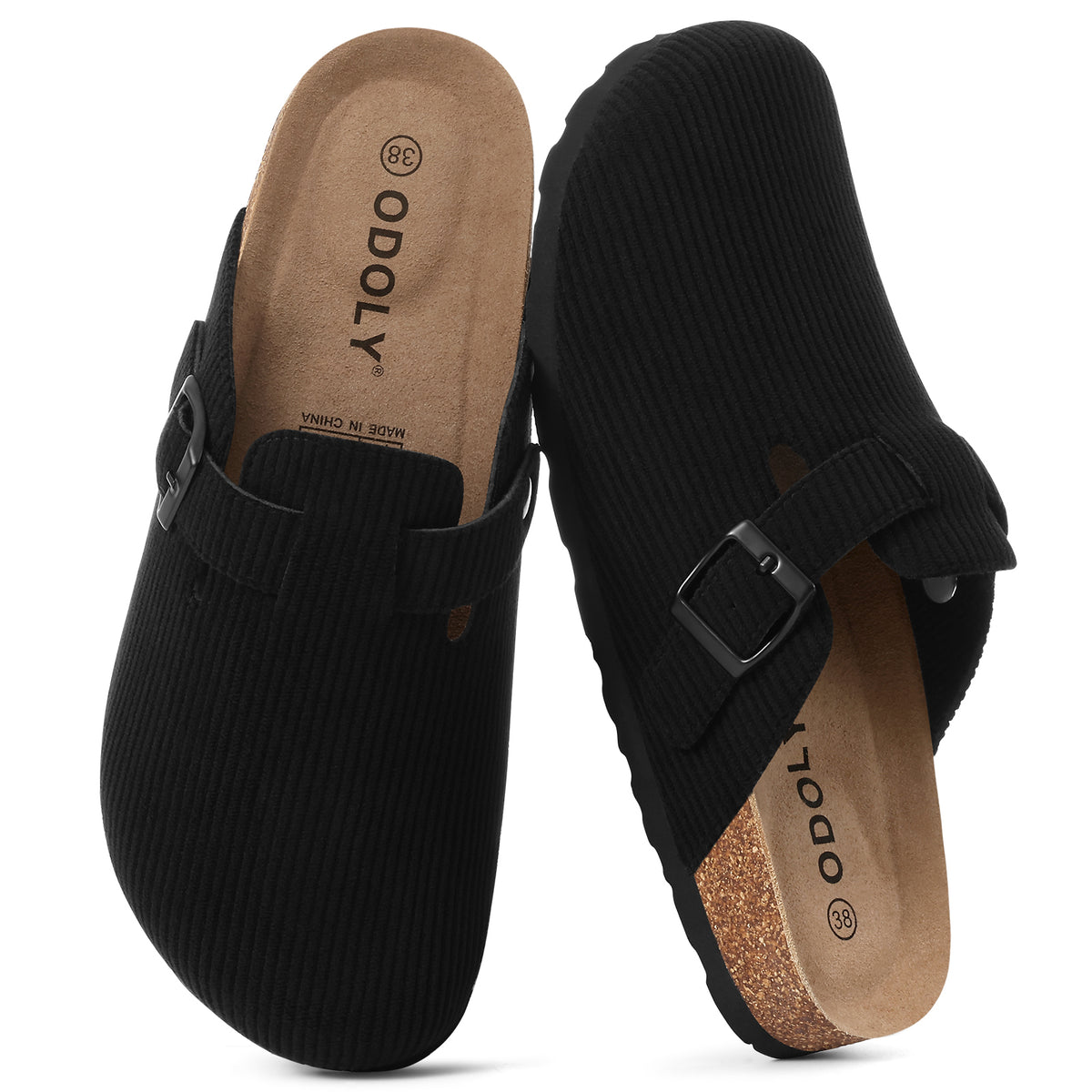 ODOLY Genuine Suede Clogs for Women Men Comfort Cork Footbed Potato Shoes