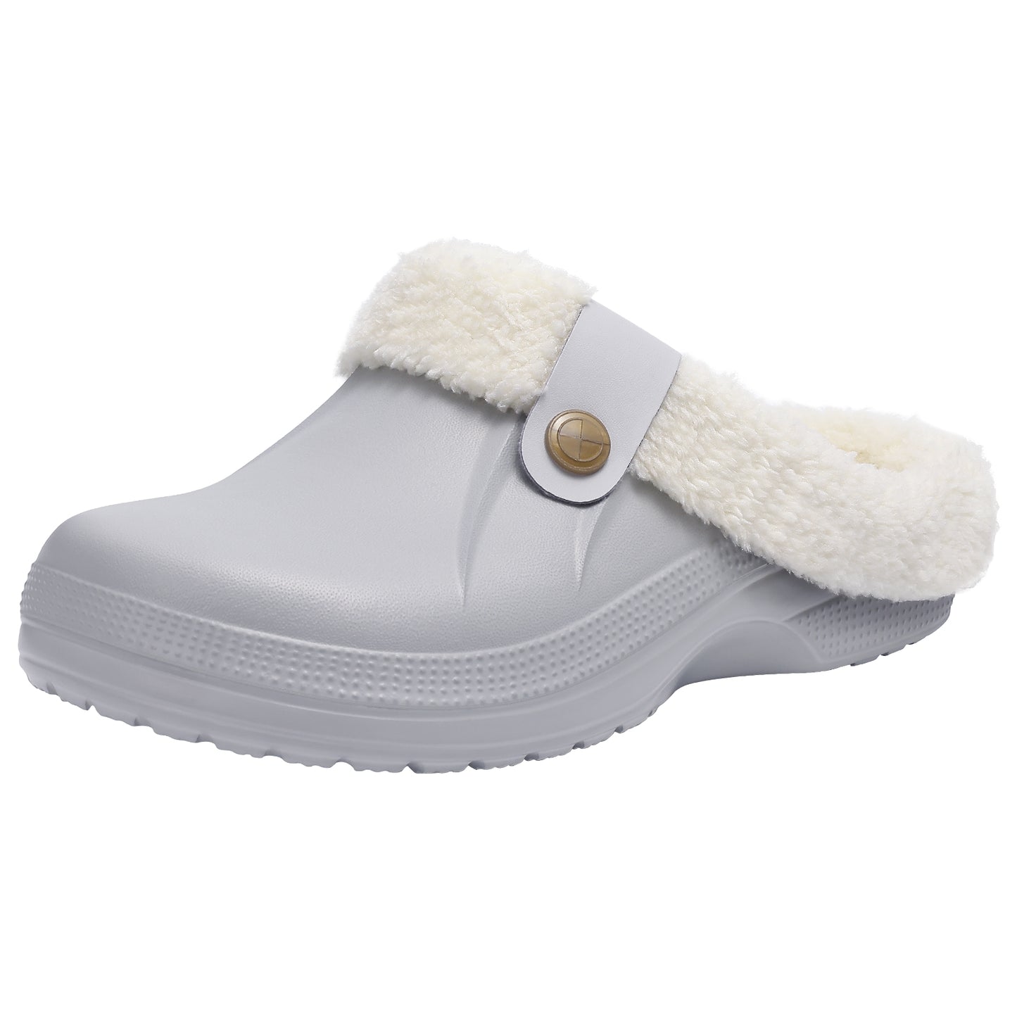 Crestar Classic Waterproof Fur Lined Clogs Shoes, Cozy Winter Fuzzy Slippers for Women Men Indoor Outdoor