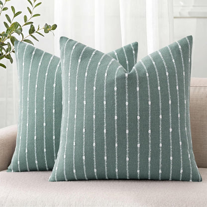 decorUhome Pack of 2 Decorative Jacquard Boucle Throw Pillow Covers