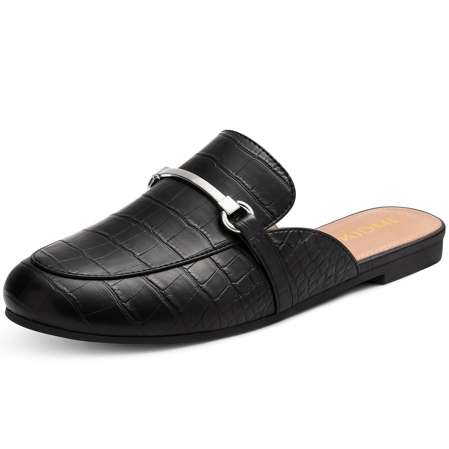 KIDMI Women's Buckle Mules Comfortable Dressy Flats Business Casual Loafers Slip On, Backless