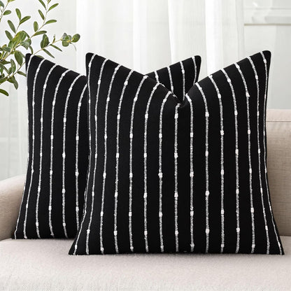 decorUhome Pack of 2 Decorative Jacquard Boucle Throw Pillow Covers